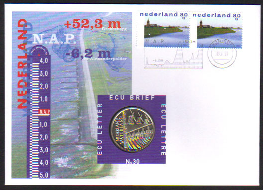 1998 Netherlands Ecu Letter (Land of Water) K000074